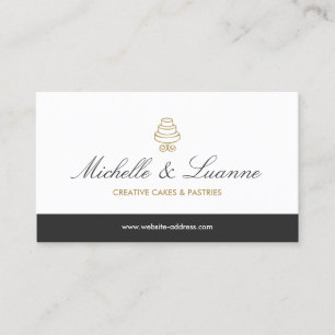 Vintage-Logo für geschichtete Torte mit eleganter Visitenkarte