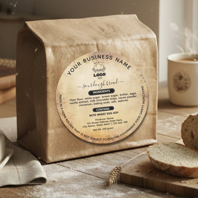 Vintage Logo-Hütte Lebensmittelgesetze Runder Aufkleber (Von Creator hochgeladen)