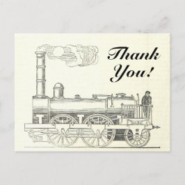 Vintage Lokomotive, "Danke!" Postkarte