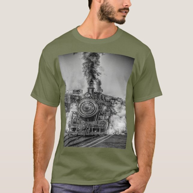 Vintage Lokomotive-Eisenbahn - Raucherparcours T-Shirt (Vorderseite)