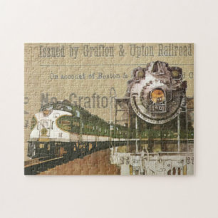 Vintage Lokomotive Motor Dampfbahn Puzzle