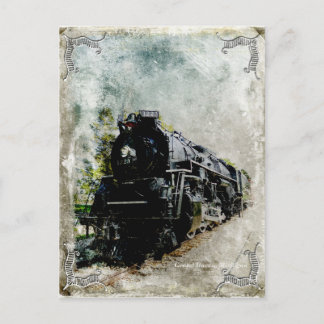 Vintage Lokomotive Postkarte
