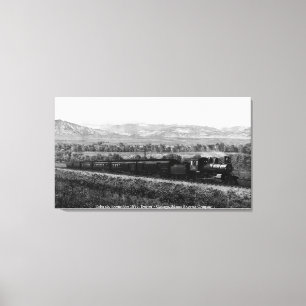 Vintage Lokomotive, Rocky Mountains Colorado, USA Leinwanddruck