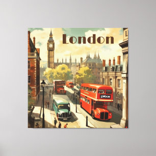 Vintage London Big Ben Benutzerdefinierter Text Leinwanddruck