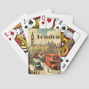 Vintage London Big Ben Benutzerdefinierter Text Spielkarten