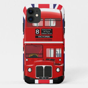 Vintage-London-Bus und Union Jack iPhone 11 Hülle