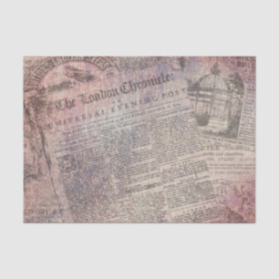 Vintage London-Chronik-Zeitungs-Anzeigen Seidenpapier