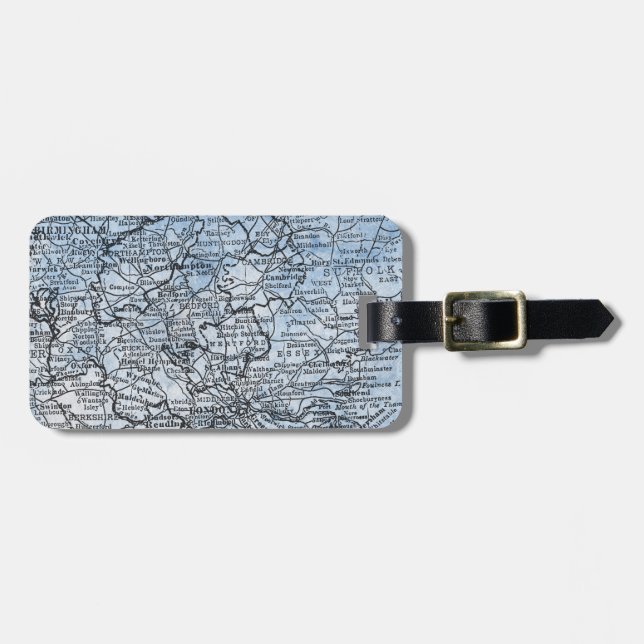 Vintage London-England Region Karte Gepäckanhänger (Vorderseite horizontal)