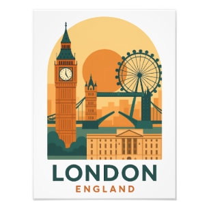 Vintage London England Reise Foto Druck Retro