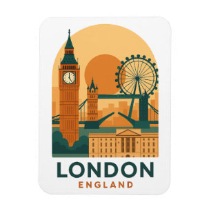 Vintage London England Reise Magnet Retro Stadt