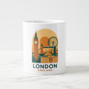 Vintage London England Reise Retro Jumbo-Tasse