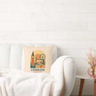 Vintage London England Reise Retro Kissen