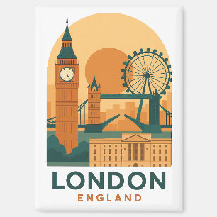 Vintage London England Reise Retro Magnet