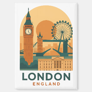 Vintage London England Reise | Retro Magnet