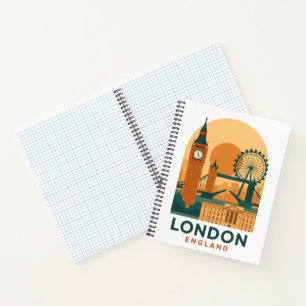 Vintage London England Reise   Retro  Notizbuch