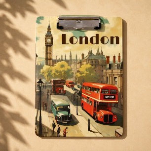 Vintage London England Reiseplakat Ästhetik Klemmbrett