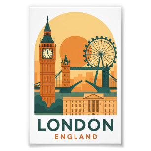 Vintage London England Reiseplakat Retro Fotodruck