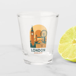 Vintage London England Shot Glass – Retro Travel  Schnapsglas