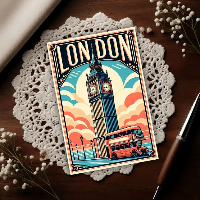 Vintage London England Travel  Postkarte (Von Creator hochgeladen)