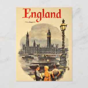 Vintage London Flugreise Big Ben Parlament Feiertagspostkarte