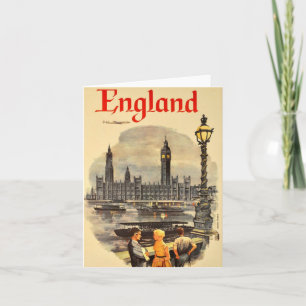 Vintage London Flugreise Big Ben Parlament Karte