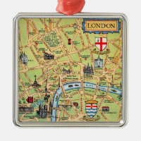 Vintage London-Karten-Ornament