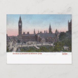 Vintage London, Palace of Westminster vor 1904 Postkarte