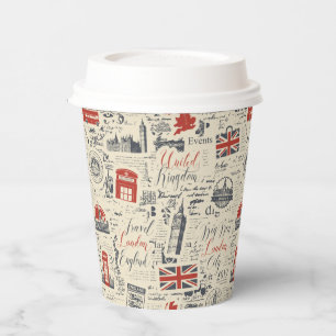 Vintage London Paper Cups Pappbecher