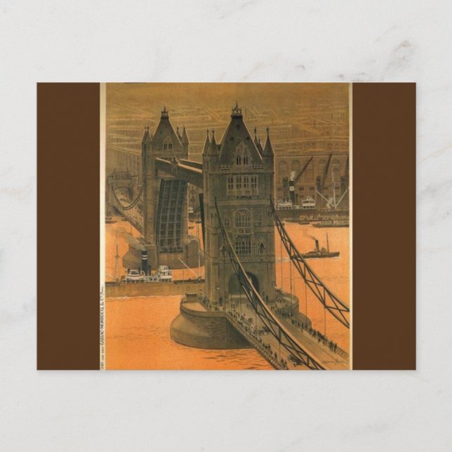 Vintage London Paris Eisenbahn - Werbung Postkarte (Vorderseite)