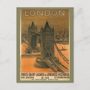 Vintage London Paris Eisenbahn - Werbung Postkarte