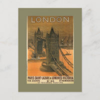 Vintage London Paris Eisenbahn - Werbung