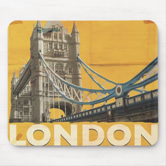 Vintage London Plakat Mousepad (Vorne)