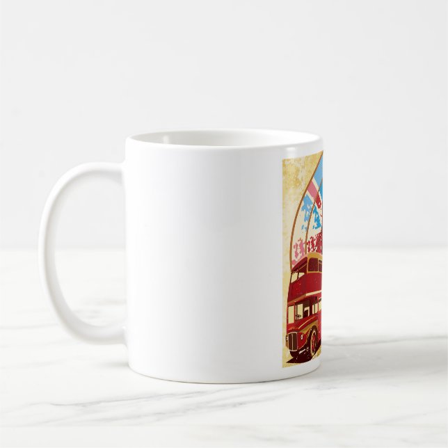 Vintage London Red Double Decker Bus Kaffeetasse (Links)