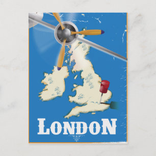 Vintage London Reiseplakat Postkarte