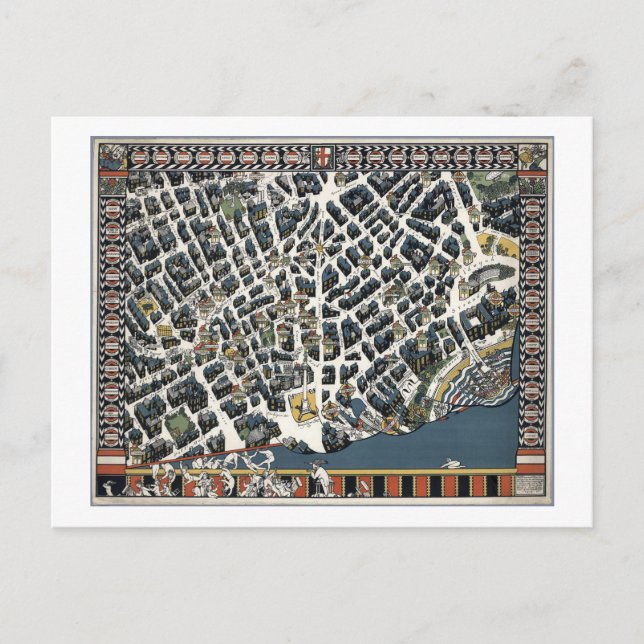 Vintage London Theatreland Karte 1915 (Vorderseite)