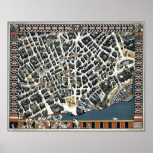 Vintage London Theatreland Karte 1915 Poster