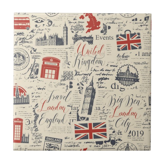 Vintage London Tile Fliese (Vorderseite)