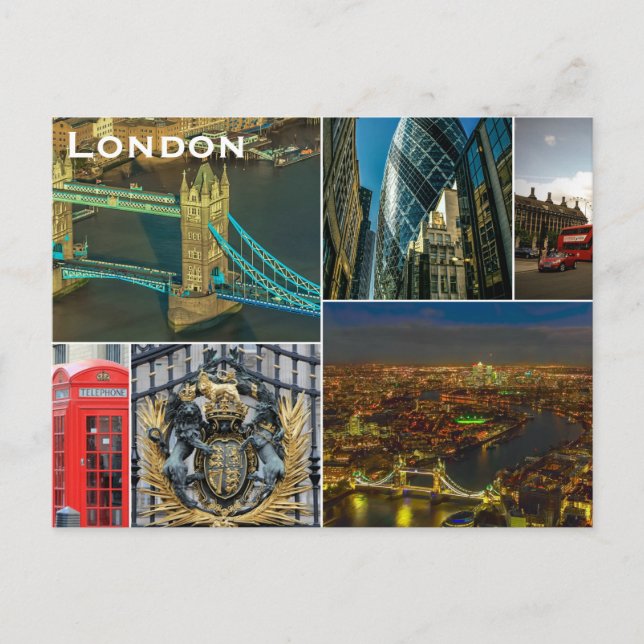 Vintage London Travel Tourism Postcard Postkarte (Vorderseite)