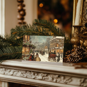 Vintage London Winter Classic Feiertagspostkarte