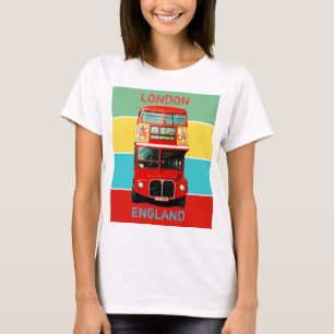 Vintage Londoner Buslinien - farbenfrohe Streifen T-Shirt