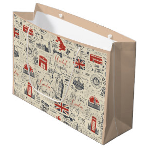 Vintage Londoner Gift Bags Große Geschenktüte