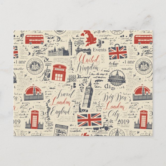 Vintage Londoner Postkarte (Vorderseite)