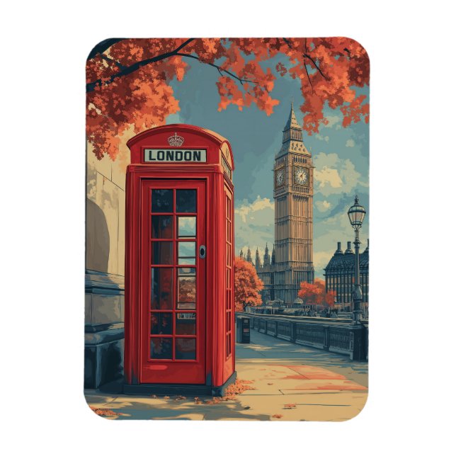 Vintage Londoner Reise Magnet (Vertikal)