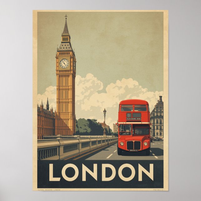 Vintage Londoner Reise Poster (Vorne)