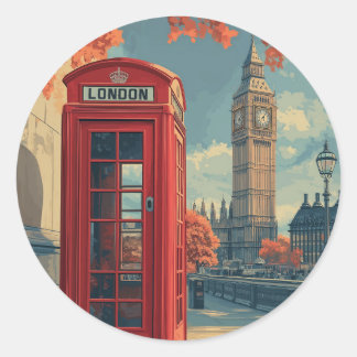 Vintage Londoner Reise Runder Aufkleber