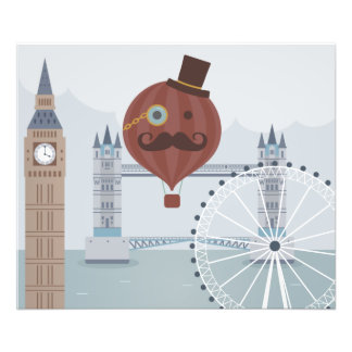 Vintage Londoner Reiseszene Fotodruck