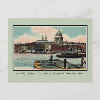 Vintage Londoner St. Paul-Kathedrale von Themse Postkarte