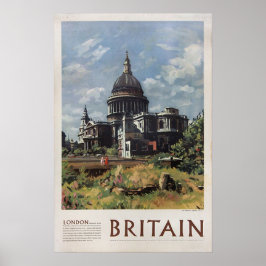 Vintage Londoner St. Paul's Cathedral-Reise Poster