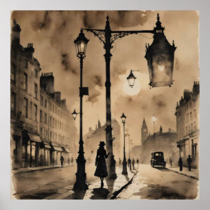 Vintage Londoner Straßen Poster