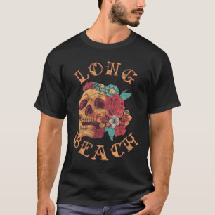 Vintage Long Beach California Tattoo Ca Tinte Schä T-Shirt